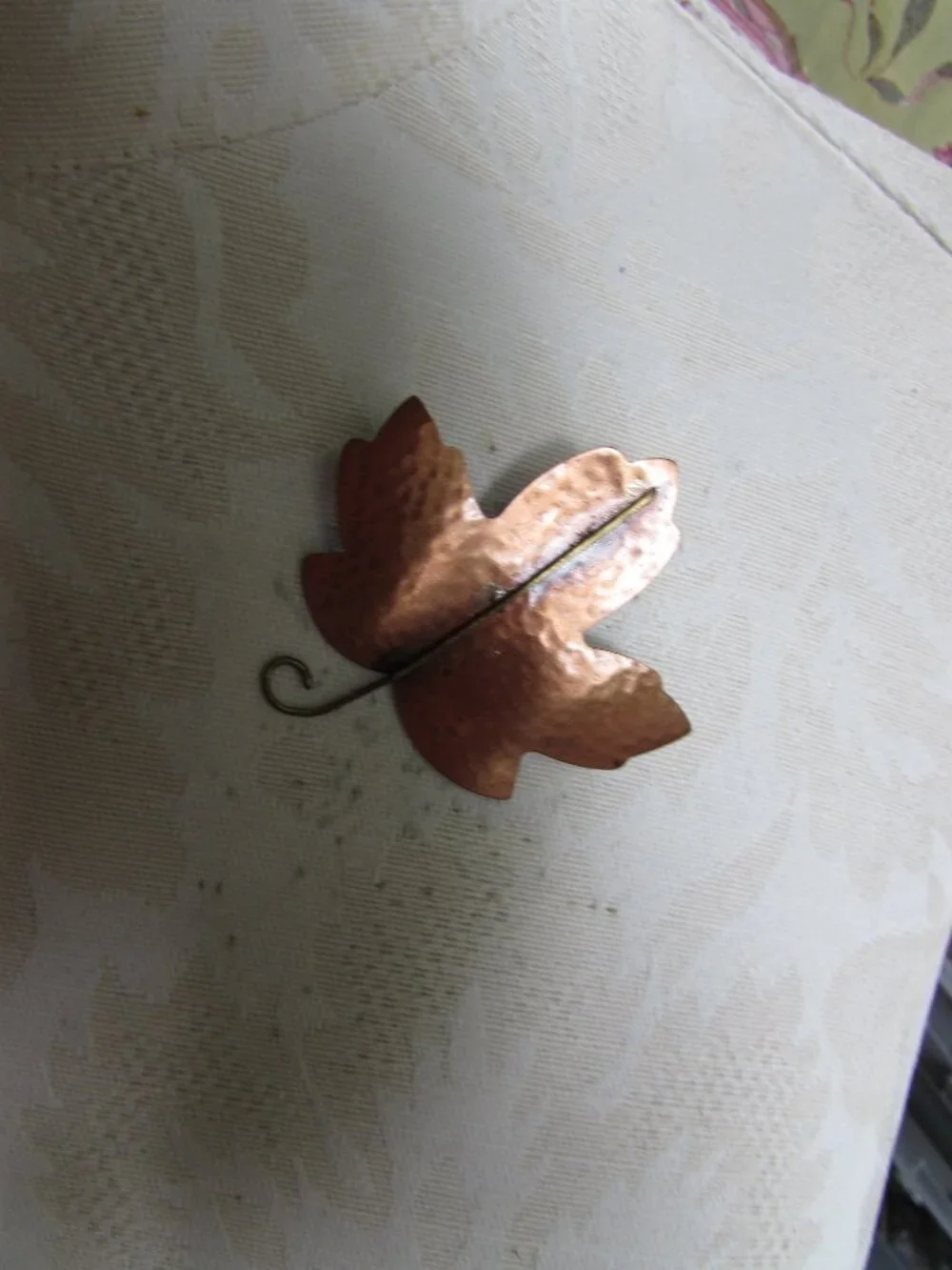 Vintage Copper Tone Maple Leaf Brooch by Hallmark
